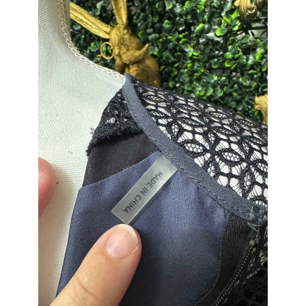 Diane von Furstenberg DVF Grey Silk Trim Lace Panel Midi Dress 514757D385 - Picture 8 of 10